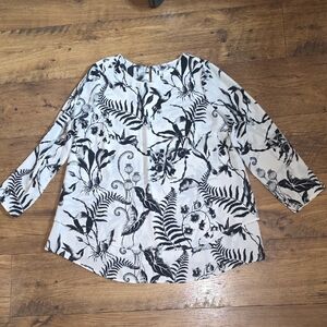 H&M Monochrome Floral Print Blouse